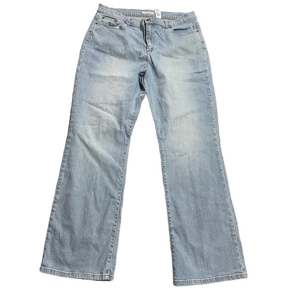 Liz Claiborne Crazy Horse Womens 14 Boot Cut Jeans Blue Denim Light Wash *flaw - Picture 1 of 12
